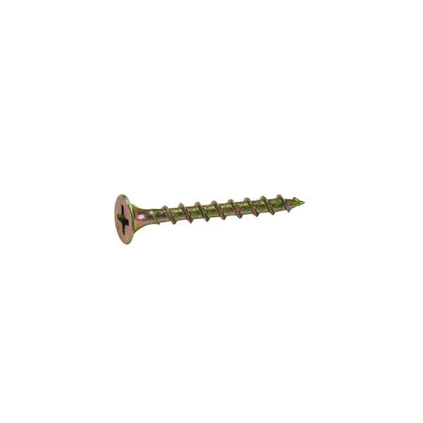 #6, Wood Screw, Zinc Plated Steel, 1-1/4 in L
